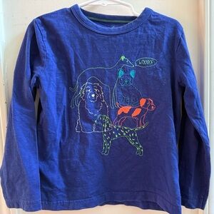 Mini Boden Boy's Long Sleeve Superstitch Dog T-Shirt